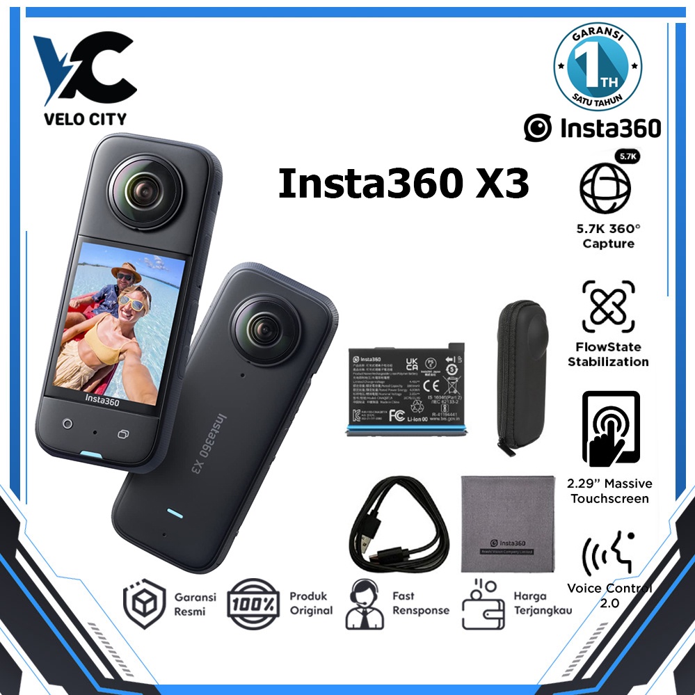 Insta360 One X3 - 360 Action Camera - Garansi Resmi