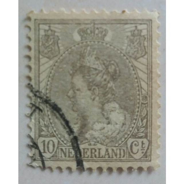 

(AA) Perangko Belanda Queen Wilhelmina - 1923 10c Used