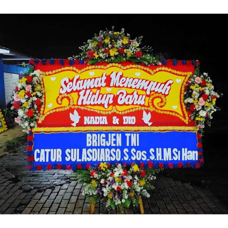 

bunga papan wedding bandung selamat menempuh hidup baru/bunga papan selamat berbahagia