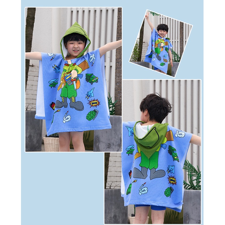 HANDUK HOODIE ANAK KARAKTER HANDUK TERRY HANDUK PONCO RENANG HANDUK LEMBUT HIGH QUALITY TW
