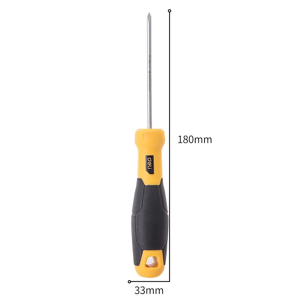 Deli Philips Slotted Screwdriver  /Obeng Plus Minus Magnet PH0 3mm x75mm Perkakas EDL633075X