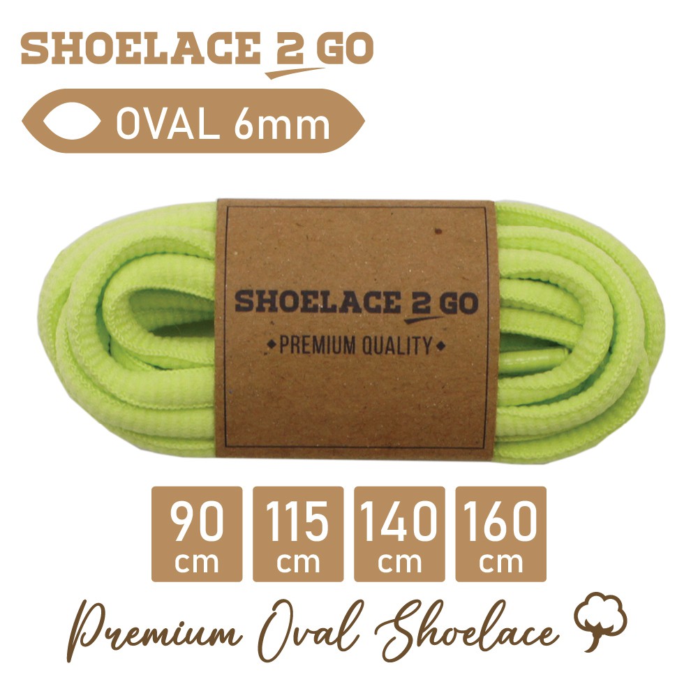 SHOELACE 2 GO PREMIUM TALI SEPATU LONJONG OVAL - SO6 - K1 - LIGHT GREEN - 6MM