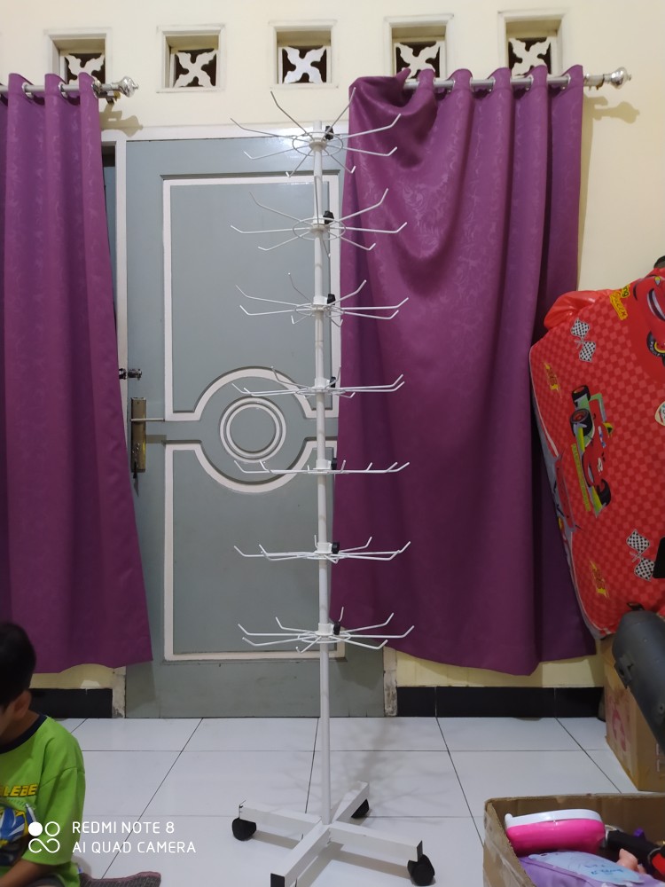 Rak Display Putar Matahari 7 Susun Besi Kuat Tebal  Ada Roda