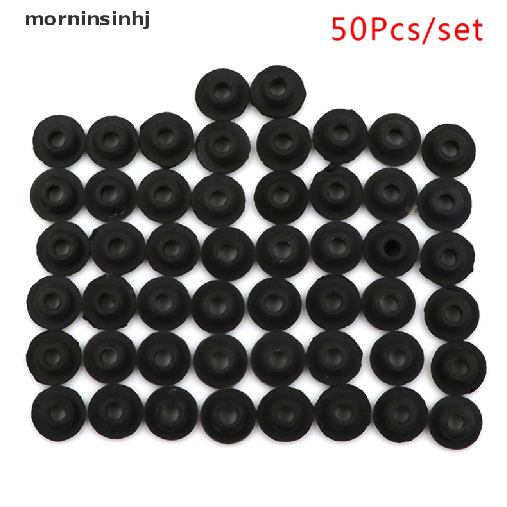 Mornin 50pcs / Set Jarum Mesin Tato Bahan Karet Silikon Warna Hitam