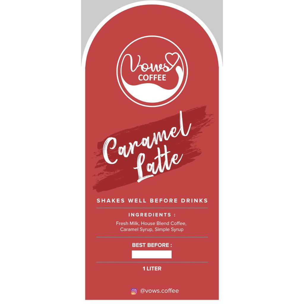 

Vows Coffee Rasa Caramel Latte 1liter