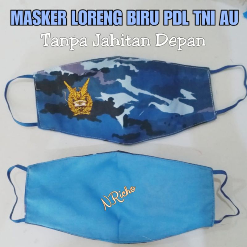 MASKER TNI AU BORDIR TALI BIRU