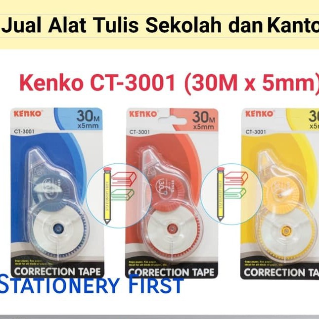 Correstion Tape Tip Ex Tip-X Kertas 30 Meter Kenko CT-3001