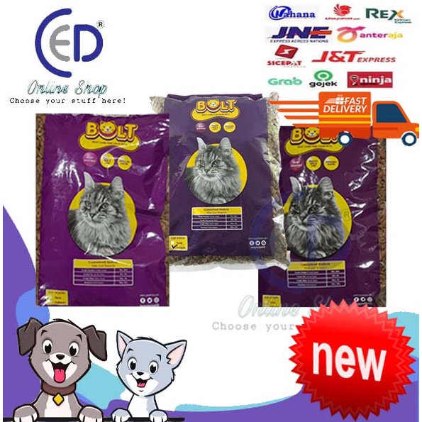 MAKANAN KUCING BOLT TUNA &amp; SALMON 7KG ( KHUSUS GOSEND &amp; GRAB )