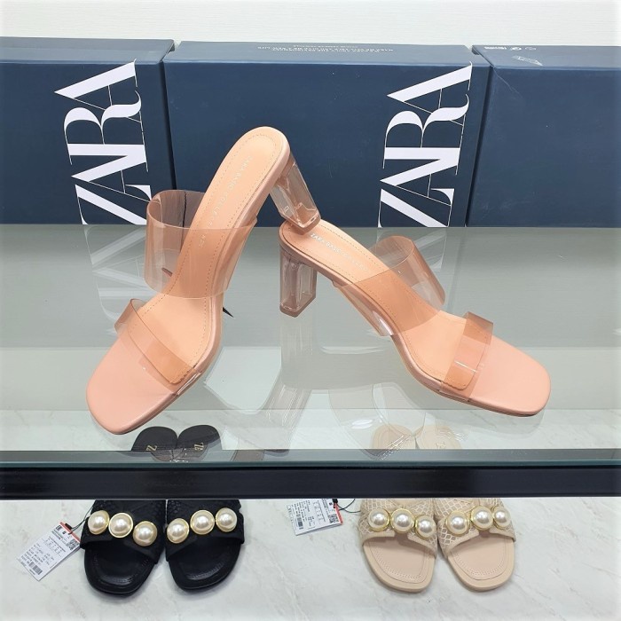 SANDAL ZARA ORIGINAL PREMIUM HEELS 6,5 & 9CM - PINK 6.5CM, 38