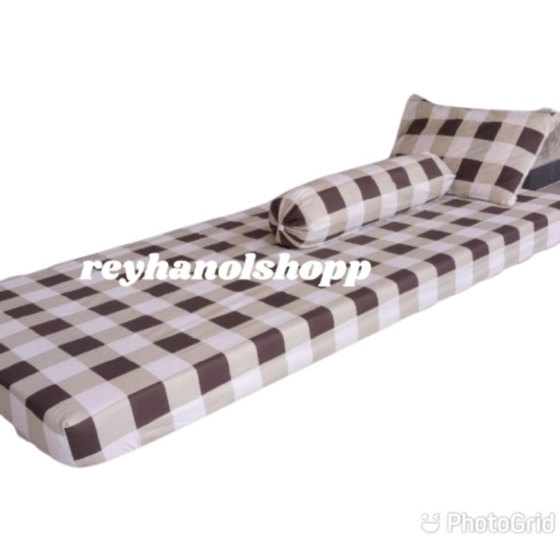 sprei set sudut karet motif kotak EMILY size 90x200/120x200