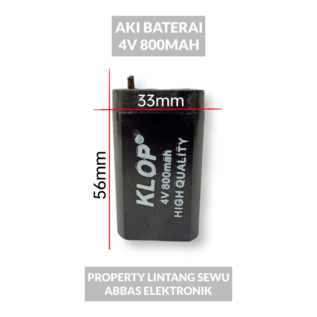 baterai aki accu kering 4 volt 800 mA 800mA lampu emergency   audio portabel elektro