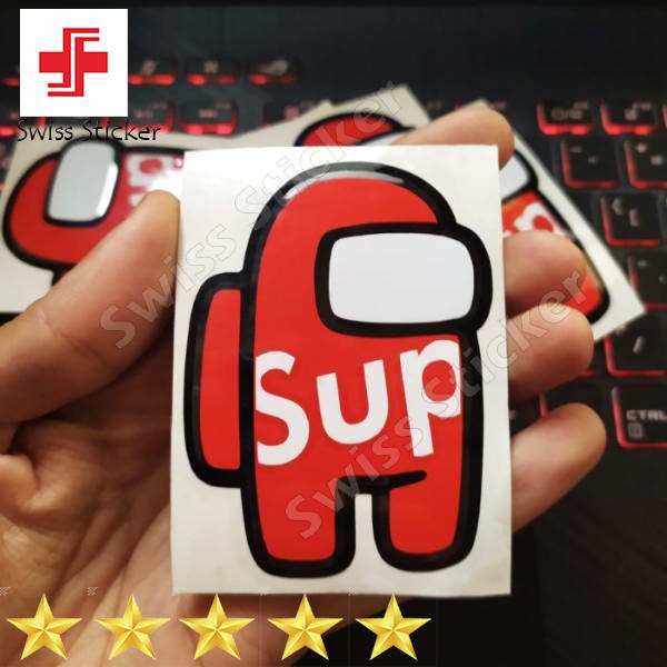 Terlaris AMONG US SUPREME STICKER CUTTING AKSESORIES MOBIL IMPORT STICKER Elegan