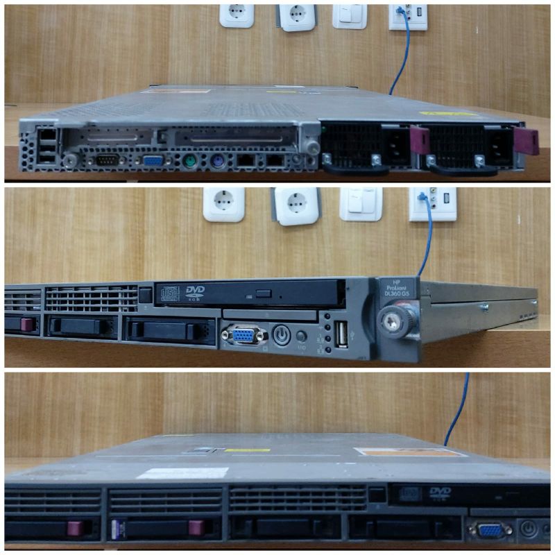 Server HP Proliant Dl 360 G5 1U Intel Xeon E5420 Ram 8 GB DDR2 HDD 146x2 GB Murah Hdd 146x2