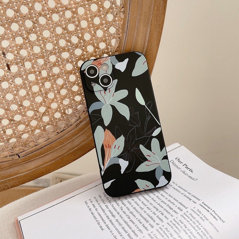 Soft Case Silikon TPU Desain Bunga Untuk iPhone 14 11 12 13 Pro Max Xr X Xs Max Se 2020 7P 8P iPhone 7 8 6 6s Plus Fashion Flower Precision Hole Soft TPU Phone Case