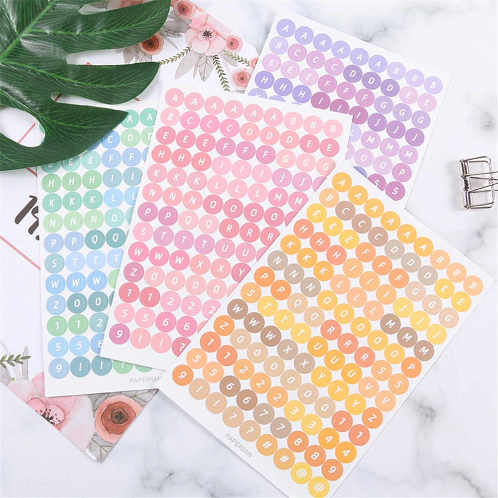 4 Pcs / Set Versi Korea Dari Ins4 Set Potongan Digital Dot Lucu Tangan Akun Stiker Bahan Dekorasi Kreatif Dekoratif Stiker Notebook #261141322