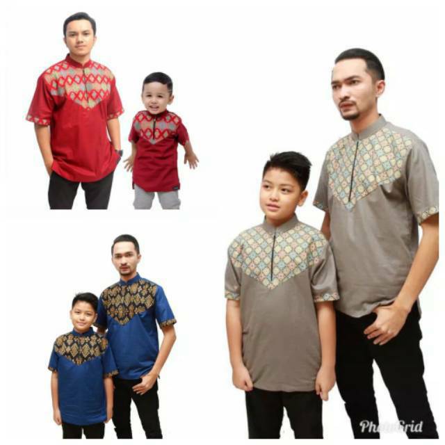 Baju koko couple anak ayah batik songket Shopee Indonesia Baju koko couple anak ayah batik songket Shopee Indonesia