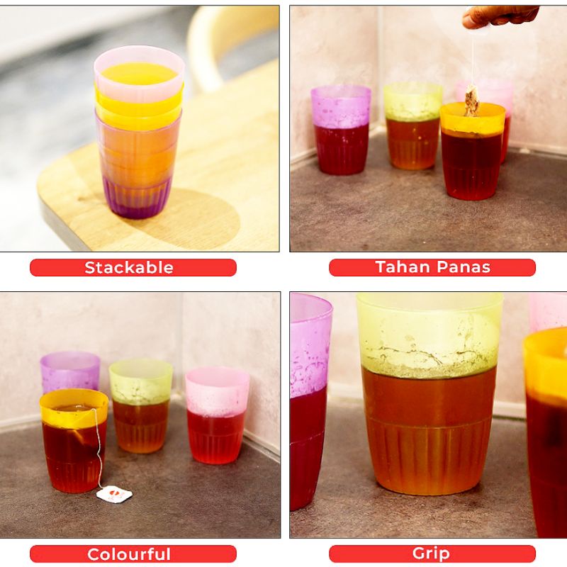 GELAS - MINUM - PLASTIK - WARNA - PASTEL - BAHAN ORI - MURAH / GELAS MINUM KOPI ES TEH MANIS WARNA WARNI