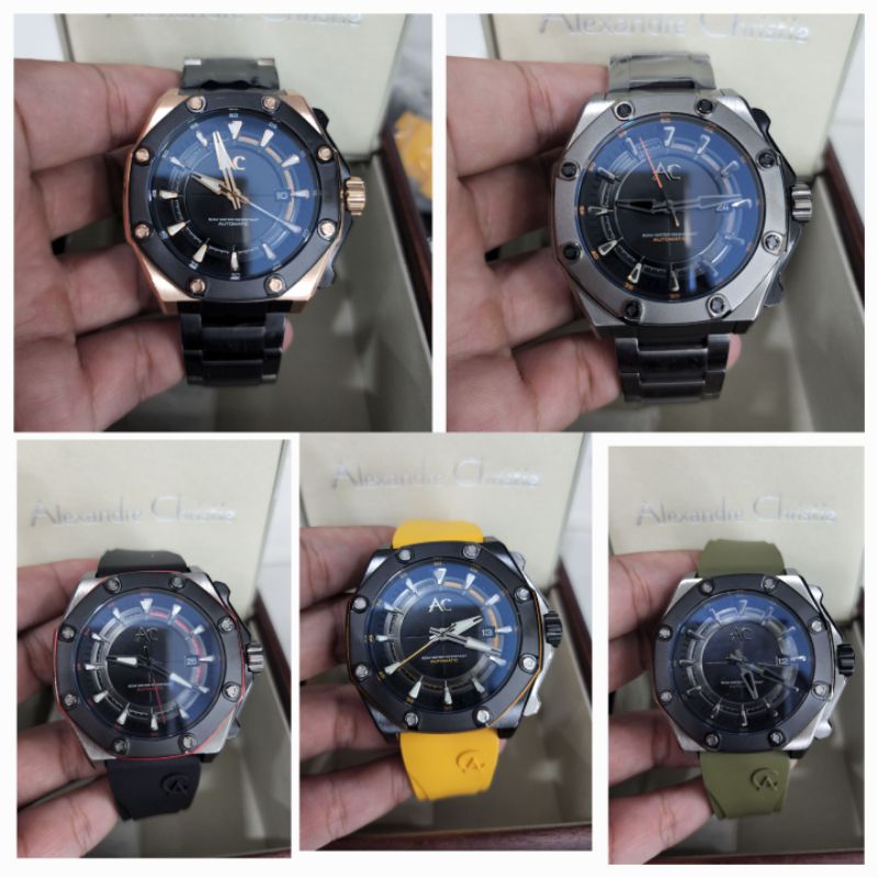 jam tangan pria alexandre christie ac9601 automatic man 9601 original garansi resmi