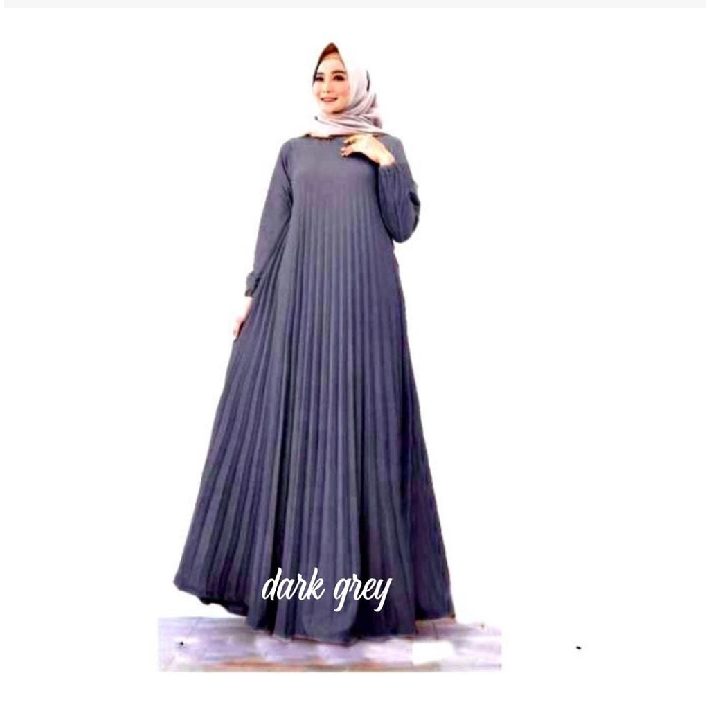 Gamis Plisket Tangan Panjang Gamis Hyget  Premium Baju Gamis Plisket Jumbo Gamis Baju Hamil