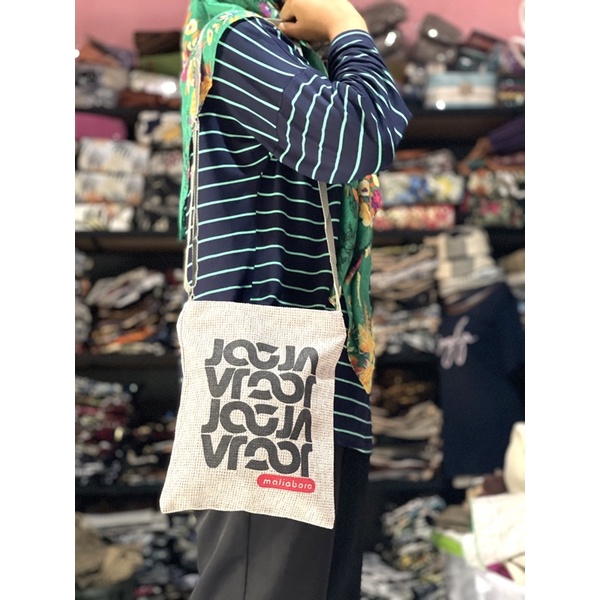 Sling Bag goni varian sablon/oleh2 khas Jogja