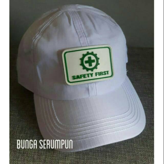 TOPI SAFETY FIRST - TOPI SAFETY FIRST VELCRO PUTIH