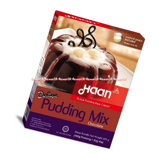 Haan Delima 245gr Pudding Mix Chocolate With Vla Sauce Coklat Tepung Bubuk Puding Instan Cokelat Puding Agar Instan Premix Saos Fla