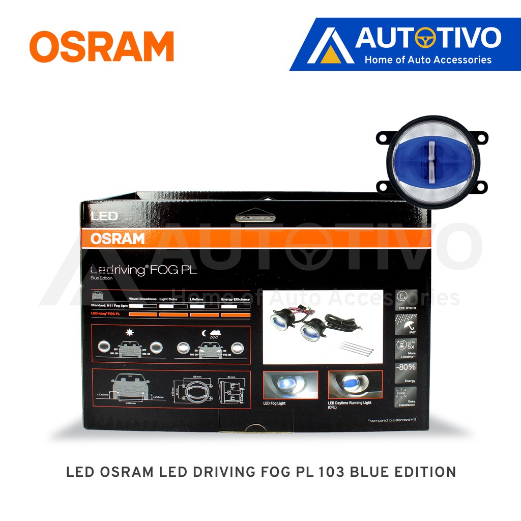 Fog Lamp Led Osram Pl Blue Edition With Reflector Shopee Indonesia