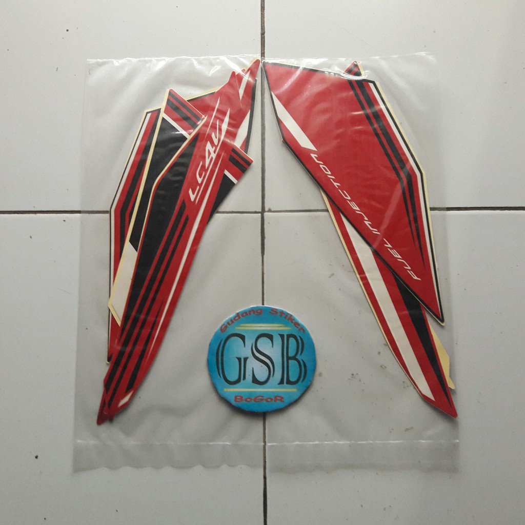 Striping Sticker Motor Yamaha Vixion Advance 2016 Hitam Merah