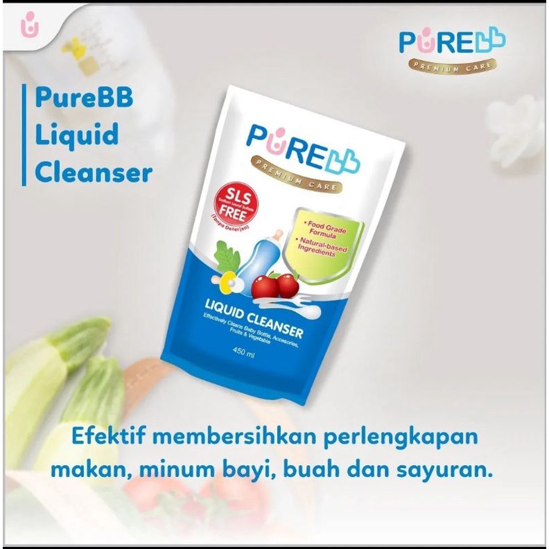 lov me❤️ Pure Liquid Cleanser Premium Baby Care 450ml -sabun pembersih botol dan sayur FREE SLS