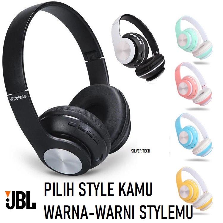 Bluetooth JBL 66BT - Headphone Macaron Aneka Warna Extra BASS