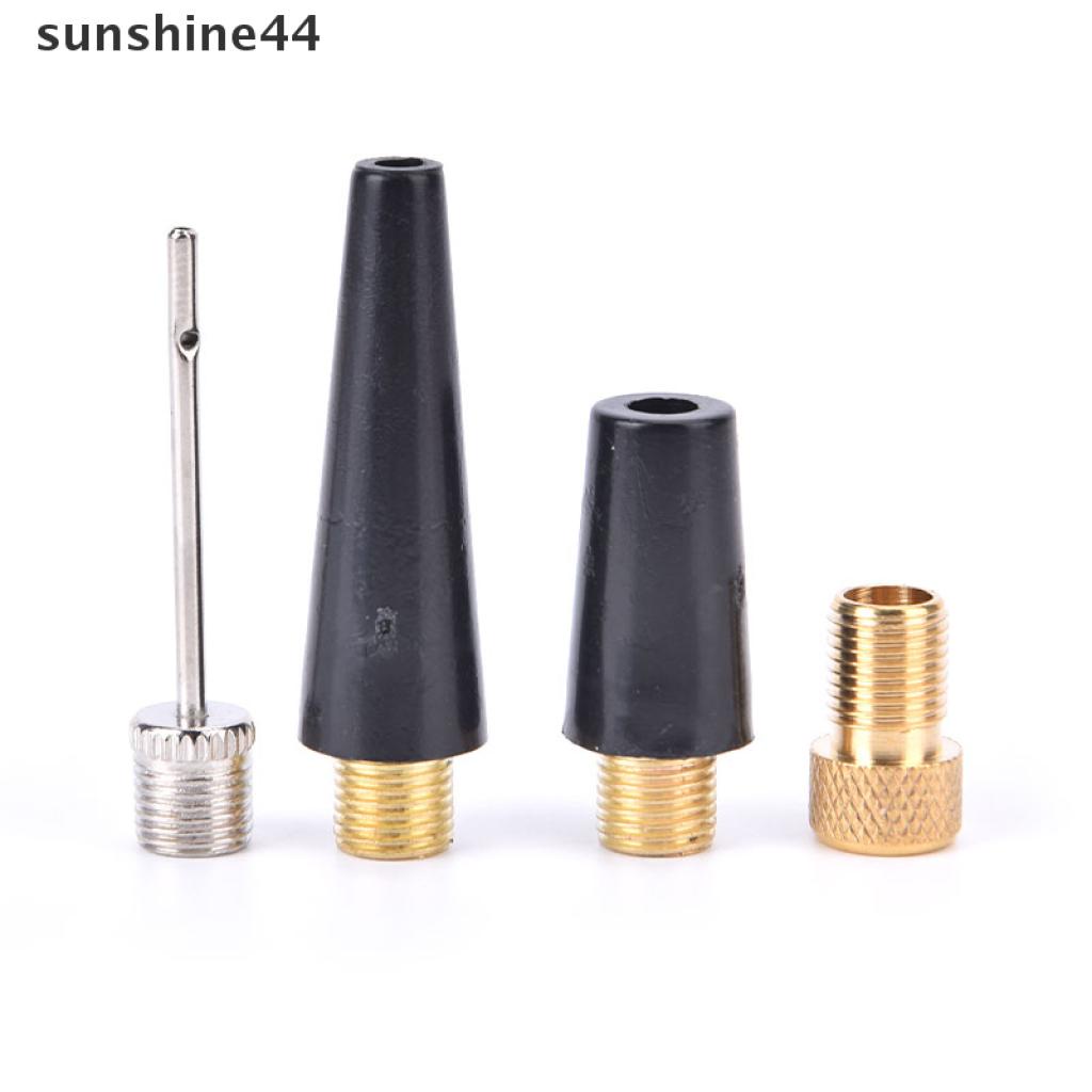 Sunshine 4pcs Adapter Nozzle Jarum Untuk Pompa Ban Sepeda / Bola Sepak