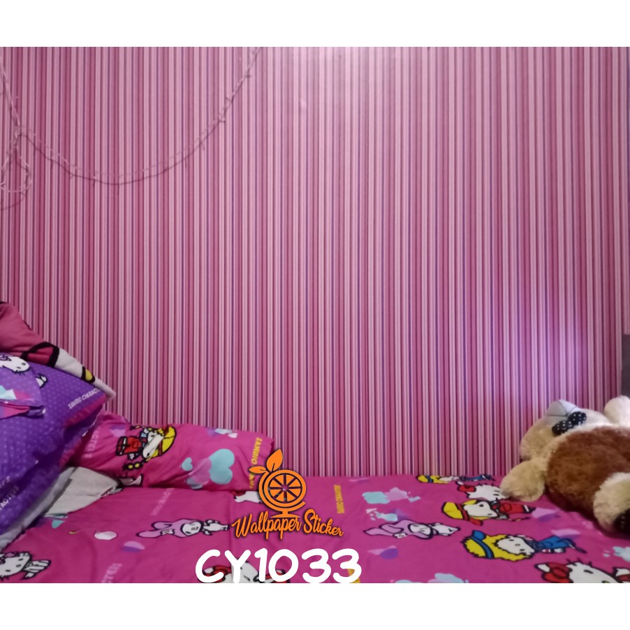 (COD) Wallpaper Stiker Dinding / Walpaper dinding Kamar Tidur Wallpaper Motif Pink Blaster