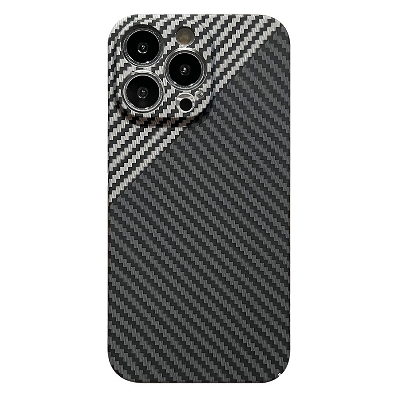 Hard Case PC Matte Tekstur Carbon Fiber Shockproof Cover IPhone 13 11 12 Pro Max XR X XS 7 8 Plus