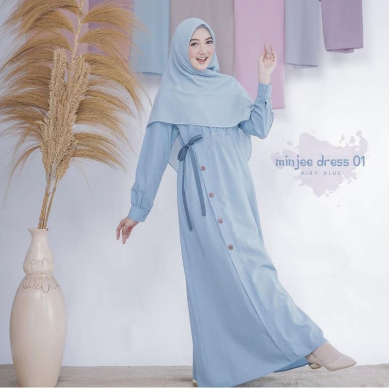 Min jee dress/Gamis Wanita/Dress Terbaru/Pakaian muslim Wanita/Gamis Supernova/Fashion Muslim Wanita-5