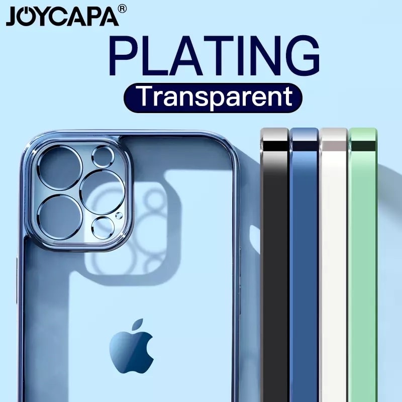 Softcase iPhone SE 2020 6 6G 6S 6+ 6S+ 7 7G 8 7+ 8+ X XR XS MAX PLUS  TPU Case Camera protection Square List Chrome Frame Plating Transparan Elegant protek kamera elegan