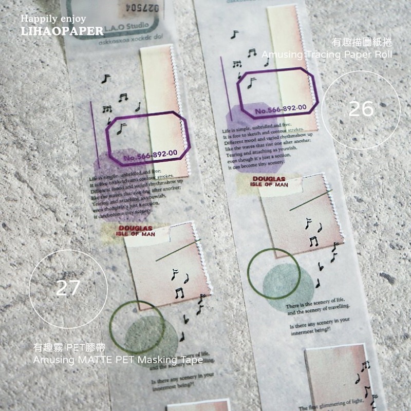 

[Sample] Lihao Paper Amusing Tracing Paper Roll & PET Tape