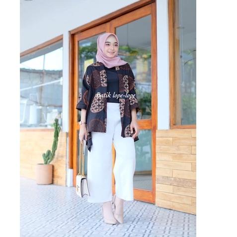 (SIAP KIRIM!) Blezer Murahh Batik Lawasan Coklat Sogan Outer Wanita Modern