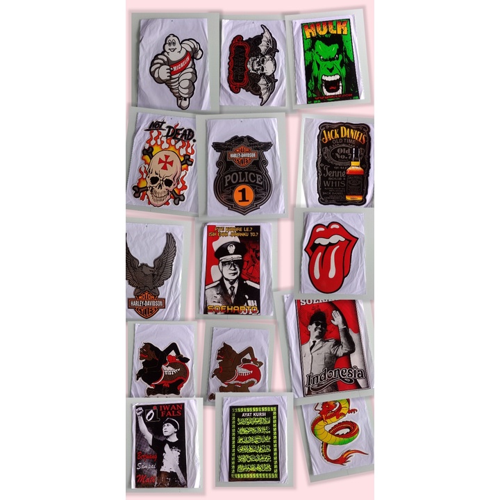 Sticker Vinil Sablon Dinding Lemari Motor Mobil Semar Naga Soekarno Soeharto Michelin Iwan Fals Hulk