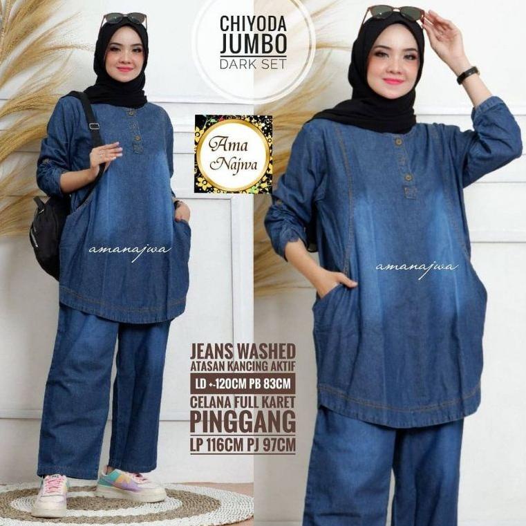 [SKU : FTPSZ] SETELAN JEANS JUMBO PREMIUM - CHIODA SET