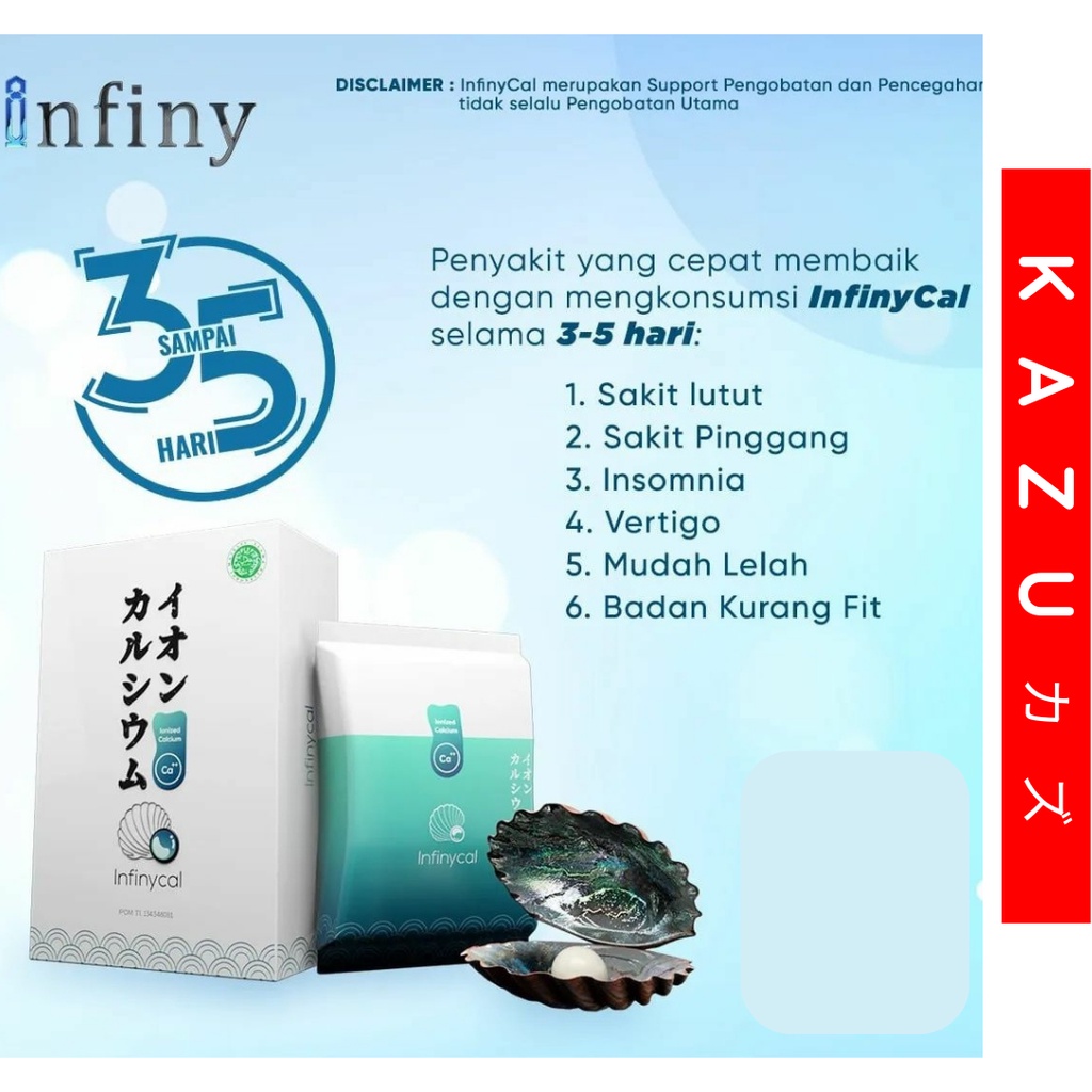 KAZU KLL102 Infinycal Calcium Ion Alkali Water Kalsium Supplemen Nutrisi Tulang Anti Osteoporosis Vitamin Ibu Hamil Anak Orang Tua