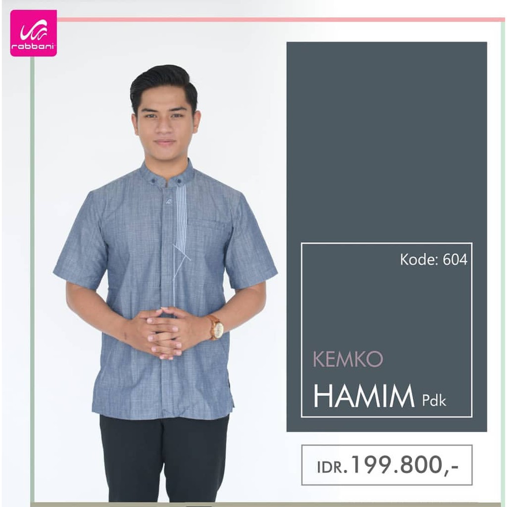 1.1 Koko Rabbani Kemko Hamim Pdk Hitam Navy/Kk Remaja Dewasa Lengan Pendek Terbaru Diskon Promo Sale