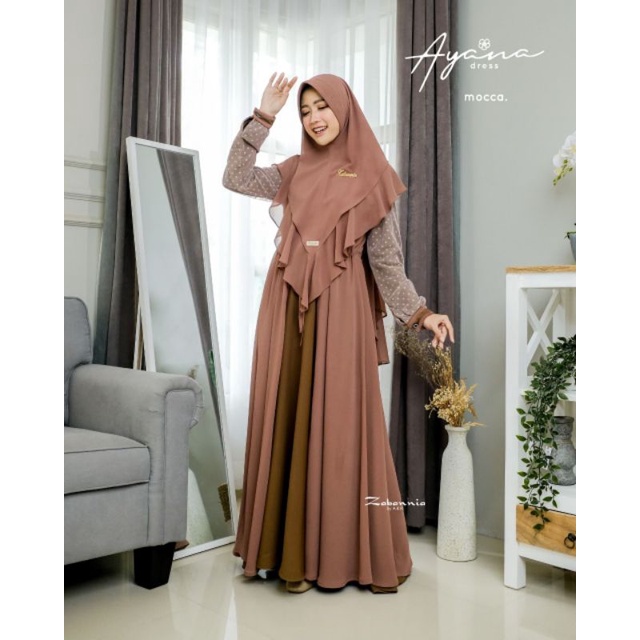 GAMIS AYANA DRESS SET HIJAB + OUTER ORIGINAL ZABANNIA