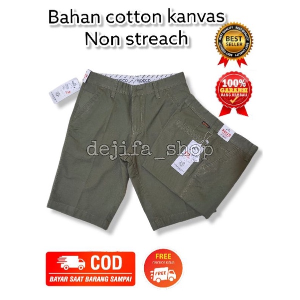 Celana Chino Pendek Pria Dewasa Distro Cowok Laki Laki Bahan Katun Kanvas Non Streach Ukuran Jumbo Santai 27 38