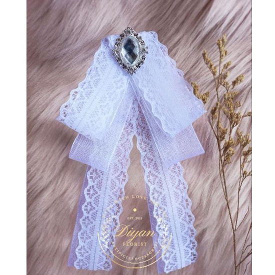 pita hias aplikasi korean ribbon brooch