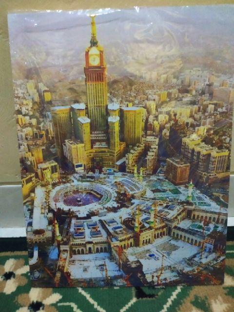 Hiasan Dinding Walldecor Rumah Hiasan Kabah Hiasan Kota Mekkah Hiasan Islami Ukuran 30x40