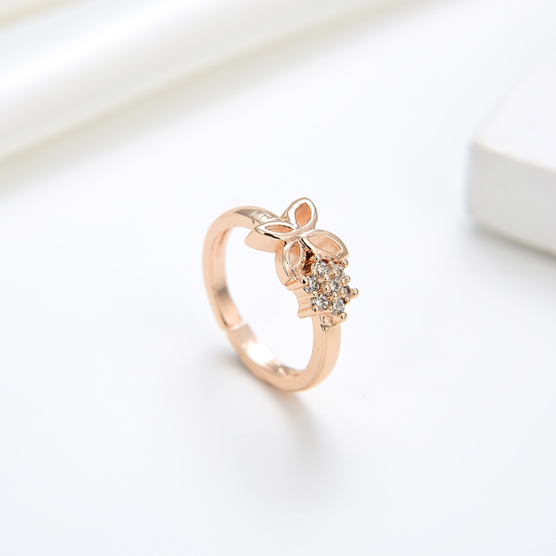 Agate 25J Cincin Titanium Anak Anak Emas Perempuan Laki Laki Insial Kupu Gambar Love Anti Karat Keci