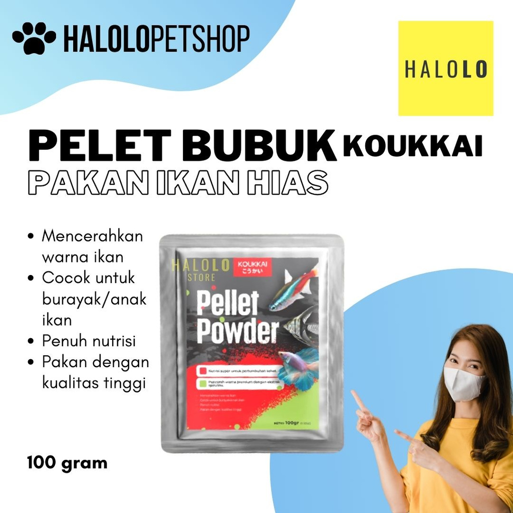 Pelet Bubuk KOUKKAI Pakan Ikan Burayak Koi Cupang Koki Louhan Tetra Guppy
