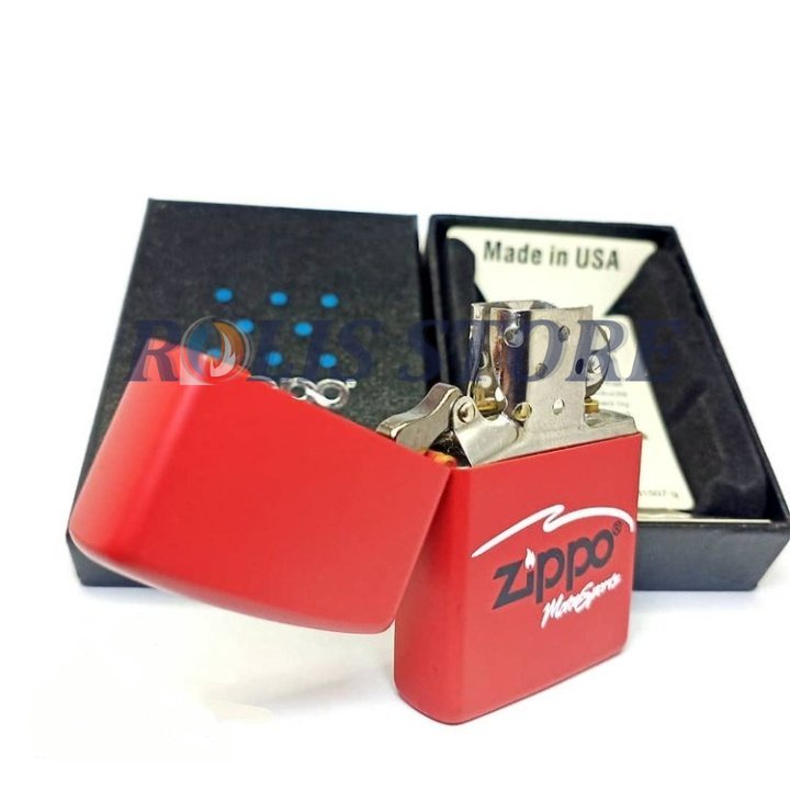 COD- Korek Zippo Matte Merah Premium Grade Ori 'Motorsport' - Free Box