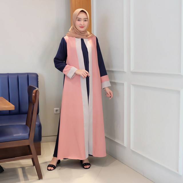 Gamis najwa maxi dusty navy / hijab / gamis / gamisterbaru / promo