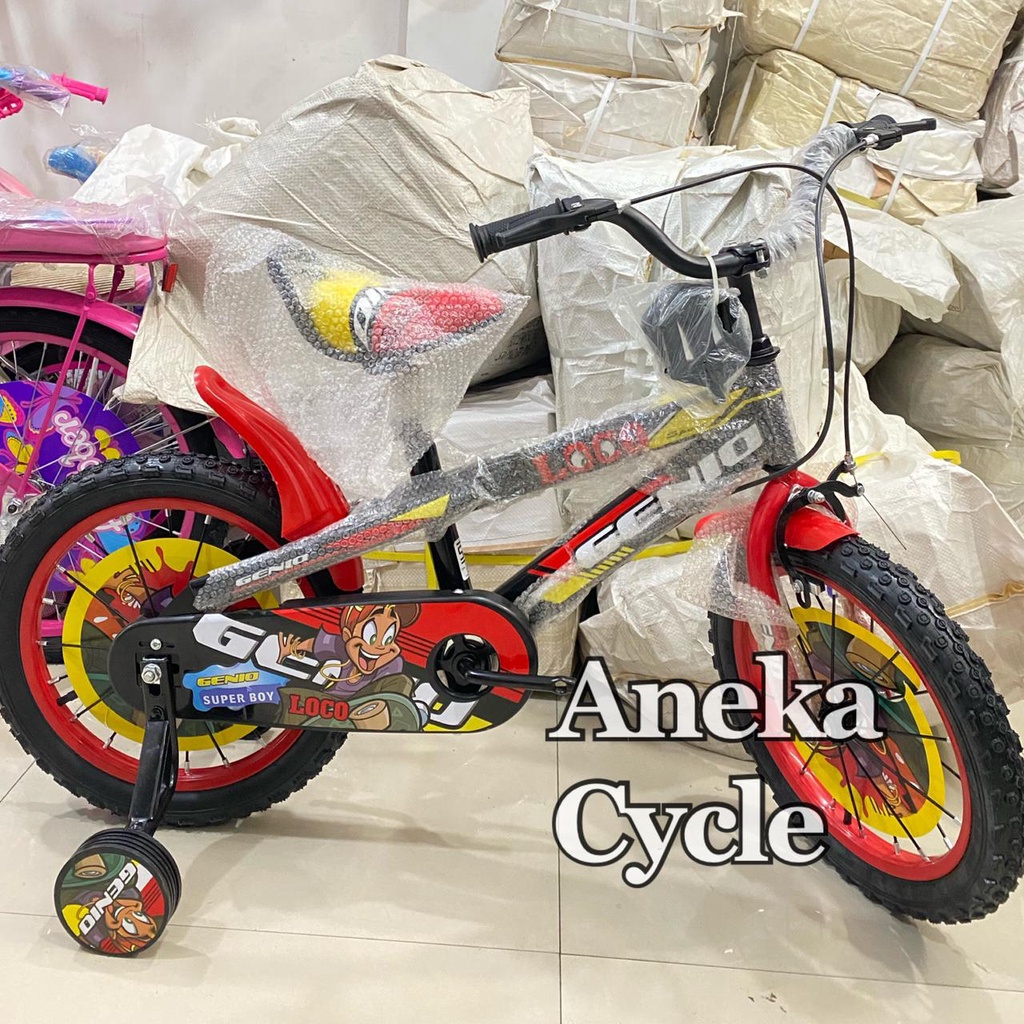 Sepeda Anak Roda Empat Cowok Genio Loco United 18 Inch